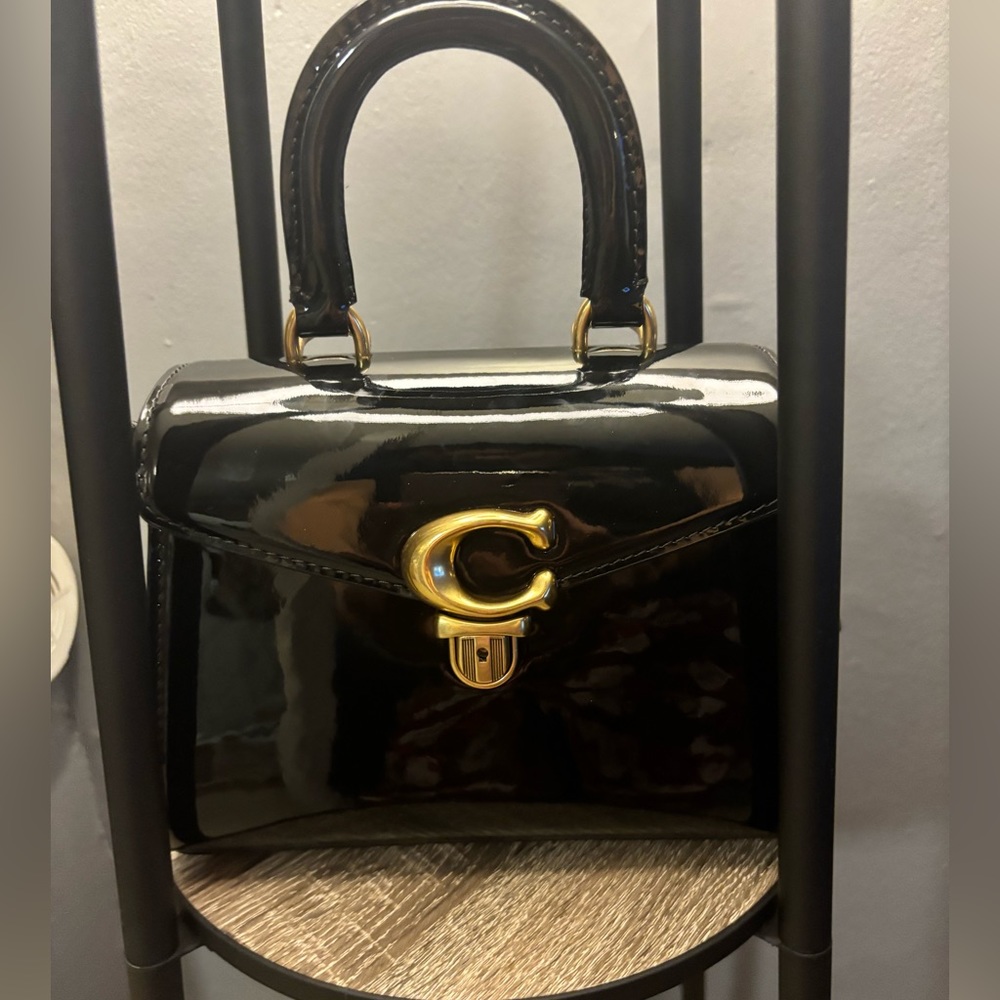 COACH Sammy Top Handle 21 Small Patent Leather Handbag
